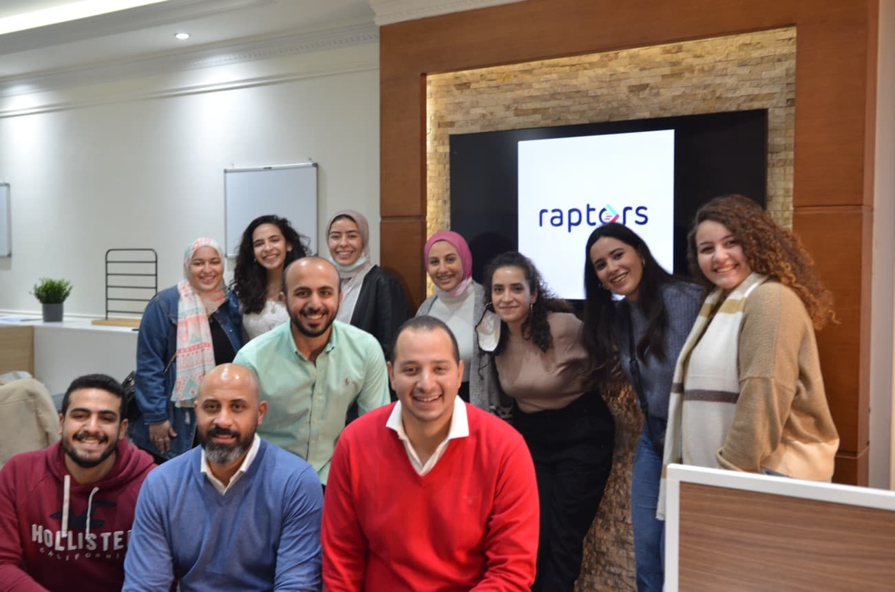 The Raptors team together in the Cairo office