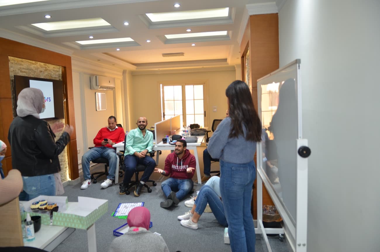 Board games and cupcakes at an office social