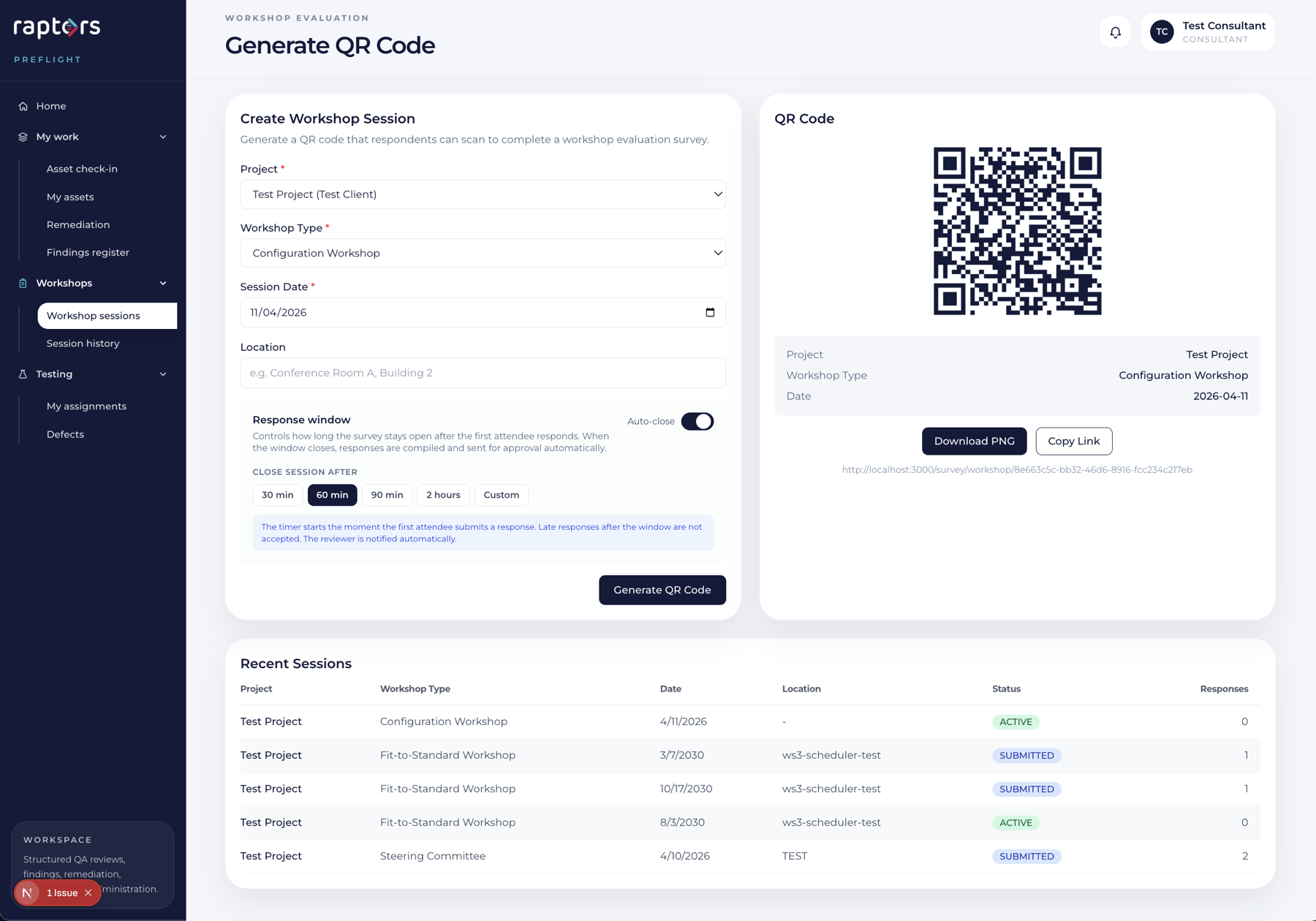 PreFlight Workshop QR Generation